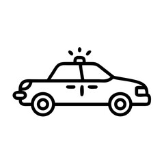 Police Car Icon for Law Enforcement and Security Themes