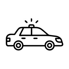 Police Car Icon for Law Enforcement and Security Themes