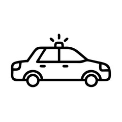 Police Car Icon for Law Enforcement and Security Themes