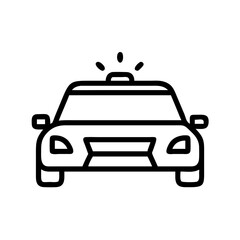 Police Car Icon for Law Enforcement and Security Themes
