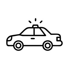 Police Car Icon for Law Enforcement and Security Themes