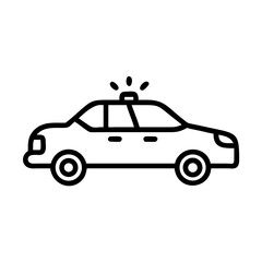 Police Car Icon for Law Enforcement and Security Themes