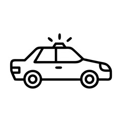 Police Car Icon for Law Enforcement and Security Themes