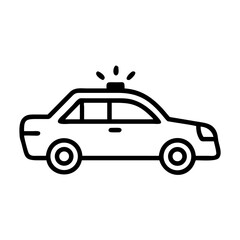 Police Car Icon for Law Enforcement and Security Themes
