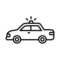 Police Car Icon for Law Enforcement and Security Themes