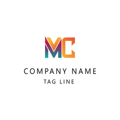 Gradient mc or cm logo template	
