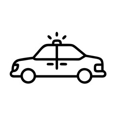 Police Car Icon for Law Enforcement and Security Themes