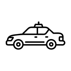 Police Car Icon for Law Enforcement and Security Themes