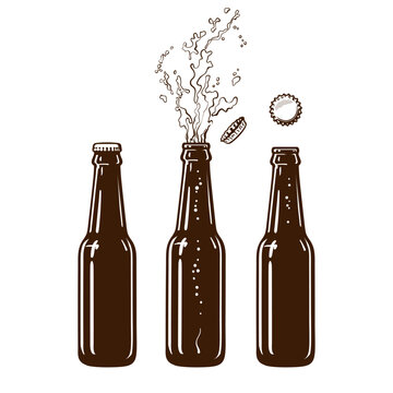 Bottle of beer, soda or lemonade.