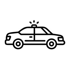 Police Car Icon for Law Enforcement and Security Themes