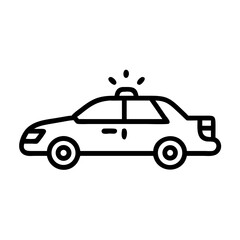 Police Car Icon for Law Enforcement and Security Themes