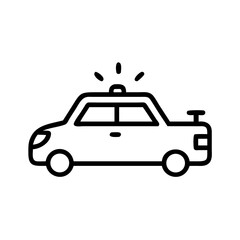 Police Car Icon for Law Enforcement and Security Themes