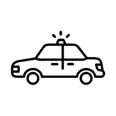 Police Car Icon for Law Enforcement and Security Themes