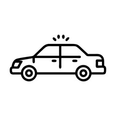 Police Car Icon for Law Enforcement and Security Themes