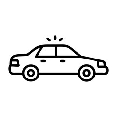 Police Car Icon for Law Enforcement and Security Themes