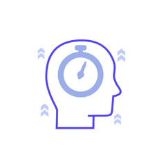 fast thinking icon with a head