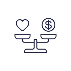 work life balance line icon with scales