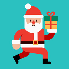 Vector art illustration of Santa delivering Christmas gifts
