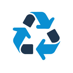 Blue recycling icon &ndash; eco sustainability symbol