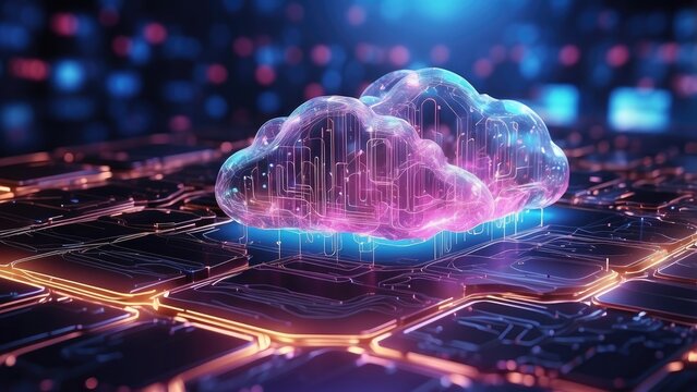 Digital illustration of a cloud with a lock inside
