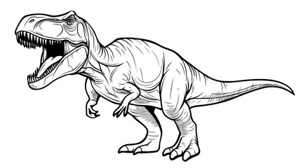 Fototapeta premium Tyrannosaurus Rex Profile Illustration, prehistoric animal, vector art, for educational purposes