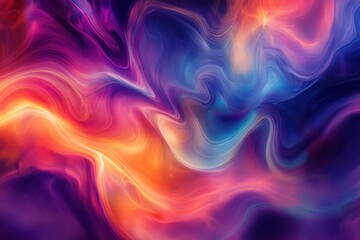 Obraz premium Abstract psychedelic composition with vibrant colors and swirling gradients creating a hypnotic liquid art effect in a dreamy surreal landscape