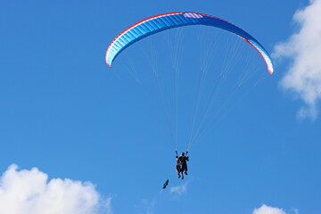 Paraglider being towed by a winch	