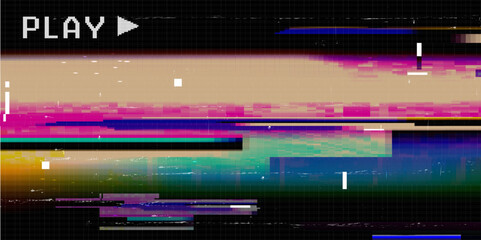 Glitchy VHS Playback Aesthetic Digital Art