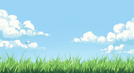 Obraz premium A bright and beautiful cartoon rendering of a sunny outdoor scene