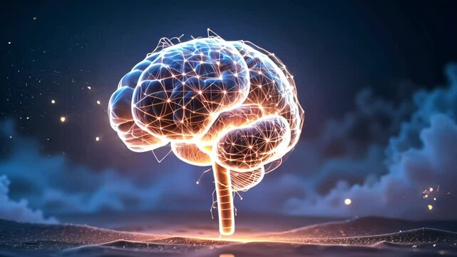 Unraveling the Mind: Threads of thoughts forming a glowing brain, symbolizing mental clarity and understanding	