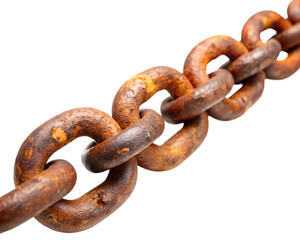 Obraz premium rusty chain isolated on white