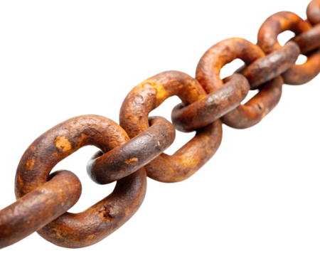 rusty chain isolated on white