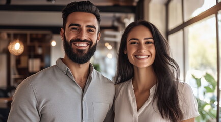 Smiling young adults at a park picnic