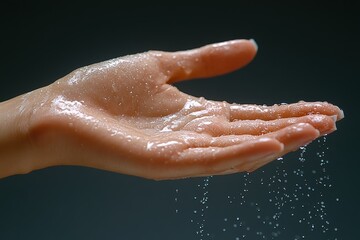 Fototapeta premium Disinfecting an injured hand with care and precision during medical treatment
