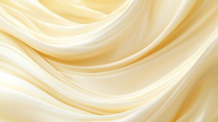 Obraz premium Elegant, flowing cream-colored fabric drapes. Soft, luxurious folds