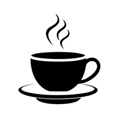 Obraz premium cup of coffee Vector icon illustration silhouette Graphics design white background 