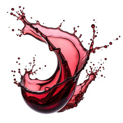 A dynamic splash of vibrant red liquid frozen in time against a stark black background showing movement