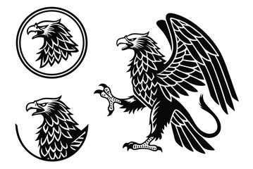 Griffin – A Vintage Woodcut Engraving engraving vector illustration art