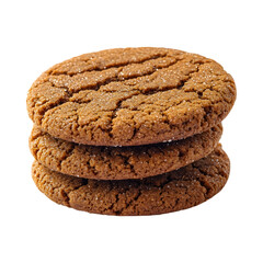 Ginger Molasses Cookies Stacked Isolated on Transparent Background