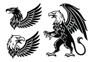 Griffin – A Vintage Woodcut Engraving engraving vector illustration art