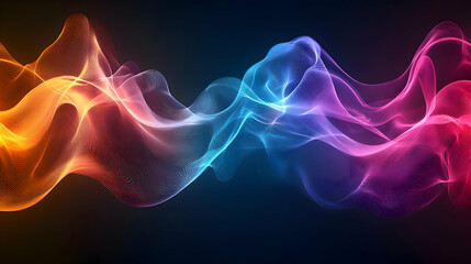 Obraz premium A high-resolution wallpaper featuring a seamless blend of neon colors, with dynamic waves flowing smoothly across the digital canvas