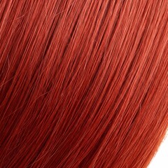 Naklejka premium Close-up of strands of dyed hair in intense red with noticeable glossy shine. Vivid and rich shade.