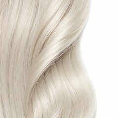 Naklejka premium Close-up of wavy, light, almost white hair. Soft texture and slight shine are visible.