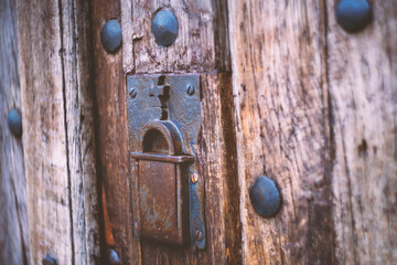 Old lock on the church door