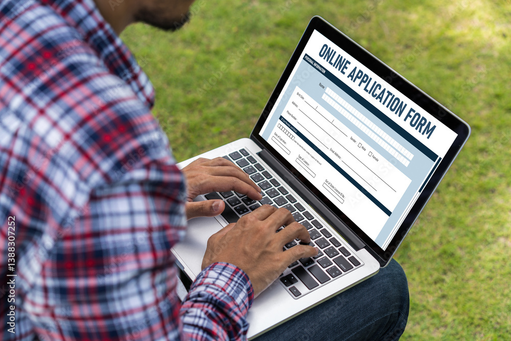 Aufkleber online application form for modish registration on the internet website