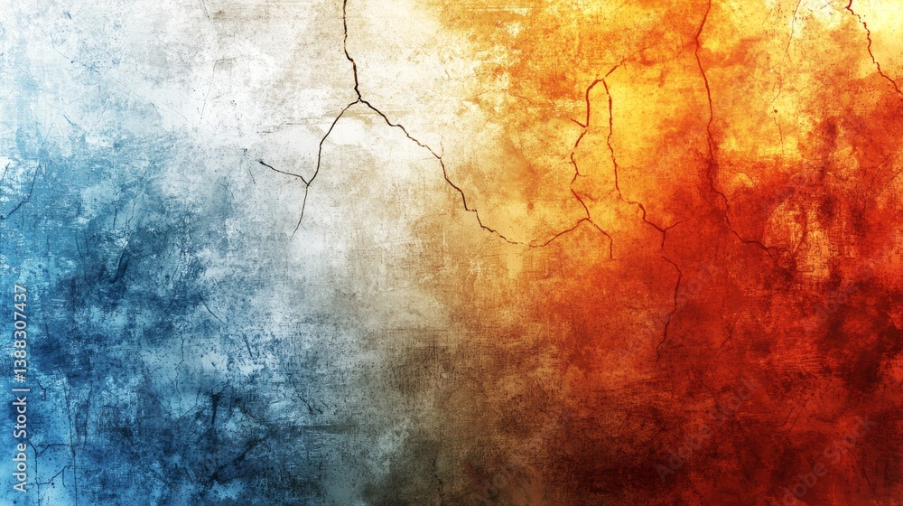 Poster abstract grunge texture background with a cracked surface and dynamic color split