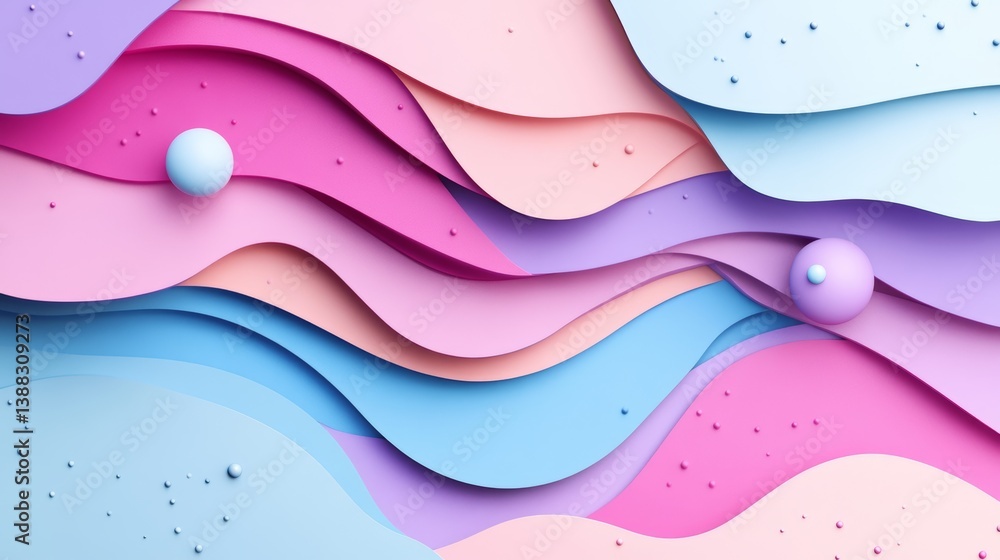 Poster pastel layers: a softly textured abstract background with spherical elements