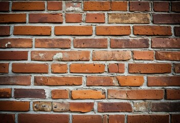 Obraz premium A red brick wall with a black background.