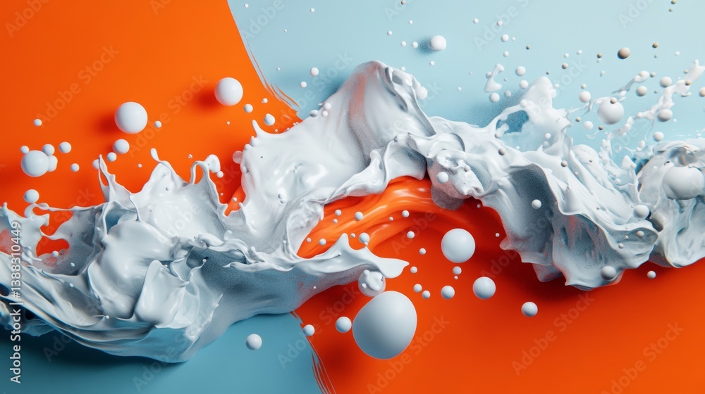 Aufkleber captivating confluence of vibrant colors and dynamic liquid forms for abstract art