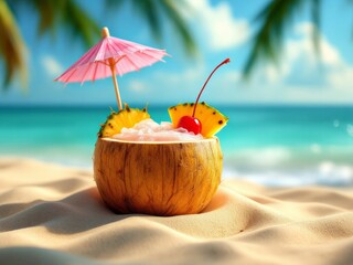 Paradise Sip: Tropical Cocktail Bliss on the Beach